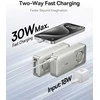 Baseus „Free2Pull“ 10000 mAh 30 W išorinė baterija su USB-C prievadu ir ištraukiamu USB-C laidu – pilkos spalvos