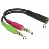PremiumCord PREMIUMCORD Adaptér 4pólový jack3,5mm pro sluchátka a mikrofon, 30cm