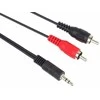 Kabelis PremiumCord Jack 3.5mm - RCA (Cinch) x2 15m juoda (kjackcin15)