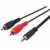 Kabelis PremiumCord Jack 3.5mm - RCA (Cinch) x2 15m juoda (kjackcin15)