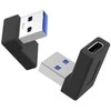 „PremiumCord“ 90° išlenktas USB-C lizdas iki A tipo USB3.0 kištukas