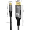 „PremiumCord“ USB-C į „DisplayPort DP1.4“ laidas, 8K@60Hz ir 4k@120Hz, 2 m