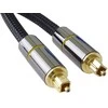 „PremiumCord“ optinis garso kabelis „Toslink“, išorinis skersmuo: 7 mm, aukso ir metalo dizainas + nailonas, 1 m