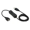 PREMIUMCORD USB 2.0 prailginimo laidas su įjungimo/išjungimo jungikliu, 1 m, juodas