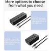 PREMIUMCORD Hub USB 3.2, 4 prievadų su prievadų jungikliais, 5G SuperSpeed, juoda