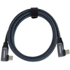 Kabelis USB PremiumCord USB-C 2x lenktas kabelis (USB 3.2 GEN 2x2, 5A, 100W, 20Gbit/s) medvilninis pynimas, ilgis: 3m