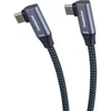 Kabelis USB PremiumCord USB-C 2x zakrzywiony kabelis ( USB 3.2 GEN 2x2, 5A, 100W, 20Gbit/s ) bawełniany oplot, ilgis: 2m