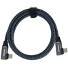 „PremiumCord“ USB-C 2x lenktas kabelis (USB 3.2 GEN 2x2, 5A, 100W, 20Gbit/s) medvilninis pynimas, 1m