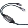 PREMIUMCORD USB-C įkrovimo laidas, 2xUSB-C į USB-C, 100W, 1m, juodas