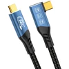 PREMIUMCORD Kabelis USB4™ Version2.0 80Gbps 16K@60Hz 240W Thunderbolt 3 a 4 kabelis zahnutý 1,2m