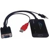 Adapteris AV PremiumCord D-Sub (VGA) - HDMI + USB-A + Jack 3.5mm juodas (khcon-04)