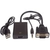 Adapteris AV PremiumCord HDMI - D-Sub (VGA) + 3,5 mm juodas lizdas