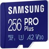 Atminties kortelė SAMSUNG PRO Plus Micro SD 256GB Up to 180MB/s Read and 130MB/s Rašymo greitis with Class 10 4K UHD + Card reader