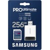 Atminties kortelė Samsung PRO Ultimate SDXC 256GB UHS-I U3 [Rašymas 130MB/s Skaitymas 200MB/s] su skaitytuvu