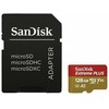 Atminties kortelė SanDisk Extreme PLUS Micro SDXC 128GB + SD adapteris + 2 metai RescuePRO Deluxe iki 200MB/s & 90MB/s Skaitymo/Rašymo greitis A2 C10 V30 UHS-I U3, EAN: 619659188986