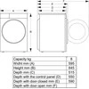 Džiovyklė Hisense heat pump 8kg depth 55 cm - Tumble dryer