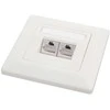 Solarix lizdas 2 x CAT5e UTP RJ45 įleidžiamas baltas SX9-2-5E-UTP-WH