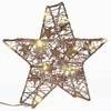 Solight kalėdinės žvaigždės blizgučiai, auksinis, metalinis, 14x LED, 2x AA