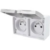 Solight 5B308 dvojzásuvka do vlhka IP54 pilka