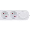 Solight extension cable 3 sockets, USB A+C 20W PD, 5m, 3 x 1mm2, baltas, switch