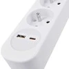 Solight extension cable 3 sockets, USB A+C 20W PD, 5m, 3 x 1mm2, baltas, switch
