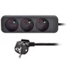 Solight extension lead, 3 sockets, juodas, 2m