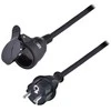 Solight prailginimo laidas - jungtis, 1 lizdas, 30m, 3 x 1,5mm2, guminis, juodas