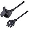 Solight prailginimo laidas - jungtis, 1 lizdas, 10m, 3 x 1,5mm2, guminis, juodas