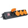 Solight ilgintuvas IP44, 4 lizdai, guminis laidas, jungiklis, lauko, 10m