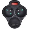 Solight hub with USB A+C fast charger 20W PD, 2 x 10A, juodas, switch