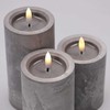 Solight LED candle set with timer, 3x candle, 10/13/15cm, pilkas, 2xAA