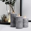 Solight LED candle set with timer, 3x candle, 10/13/15cm, pilkas, 2xAA