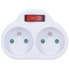 Solight socket, 2x 10A, baltas, switch