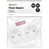 Solight socket, 2x 10A, baltas, switch