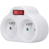 Solight socket, 2x 10A, baltas, switch