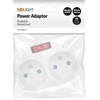 Solight socket, 2x 10A, baltas, switch