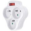 Solight socket, 3 x 10A, baltas, switch