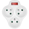 Solight socket, 3 x 10A, baltas, switch