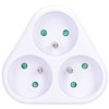 Solight socket, 3x 10A, triangle, baltas