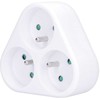 Solight socket, 3x 10A, triangle, baltas