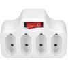 Solight socket, 4 x 2,5A, baltas, switch