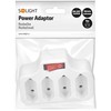 Solight socket, 4 x 2,5A, baltas, switch