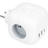 „Solight Cube“ maitinimo lizdas, 3x 16A + USB A+C, baltas, įjungimo/išjungimo jungiklis