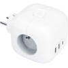 „Solight Cube“ maitinimo lizdas, 3x 16A + USB A+C, baltas, įjungimo/išjungimo jungiklis