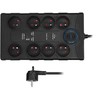 „Solight“ viršįtampių apsauga, 8 kontaktų, USB A+CA, 2 m, juoda