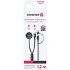 „Swissten“ belaidis 2in1 įkrovimo laidas, skirtas „Samsung Galaxy Watch“ / 2x USB-C / USB 1.2m