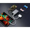 „Swissten“ išorinė baterija 20000 mAh su integruotais USB-C ir „Lightning“ laidais