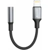 SWISSTEN TEXTILE Audio adaptér Lightning - 3.5mm Jack 0.15m juoda