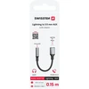 SWISSTEN TEXTILE Audio adaptér Lightning - 3.5mm Jack 0.15m juoda
