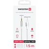 SWISSTEN TEXTILE Garso adapteris Lightning - 3,5 mm lizdas 1,5 m baltas